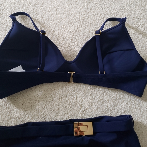 SOLD Tory Burch T-Belt High Waisted 2-piece Bikini Navy szS - Picture 13 of 16